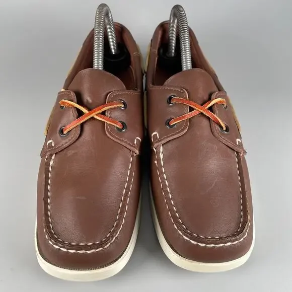 Sebago Docksides Women's 9 M Brown Leather Lace Up Boat Shoes Comfort Loafer EUC - Picture 2 of 9